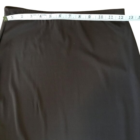 Chocolate Brown Women’s Maxi Skirt Elastic Waist Side Slit Core Closet Essential - Picture 3 of 7